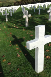 An American cemetery, the last resting place of thousands of U.S. military members who fought in World War II.